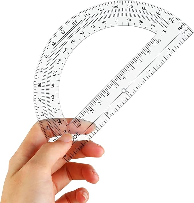 EBOOT 24 Pack Plastic Protractors Math Protractor 180 Degrees 6 Inch - Image 4