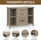 Vabches File Cabinet with 3 Drawers, Farmhouse Lateral File Cabinet Fits Files - Image 7