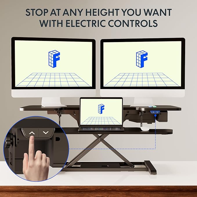 FLEXISPOT 40" Electric Standing Desk Converter, Height Adjustable Riser - Image 4