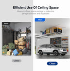 fleximounts 4x8 overhead garage ceiling storage rack organization, close-up detail