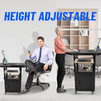 Upgraded AV Cart, Adjustable-Height Steel AV Cart - Image 5