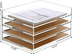 SANRUI 4 Tier Clear Desk Paper Letter Organizer Trays, A4 Stackable File - Image 2