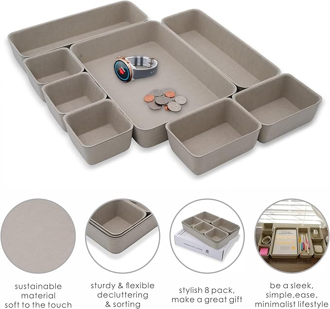 Welaxy Desk Drawer organizer trays Felt storage bin Sleek Minimalist Lifestyle - Image 4
