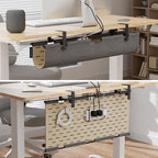 2-in-1 Under Desk Cable Management Tray & Privacy Panel, Dual-Sided Felt Cord - Image 5