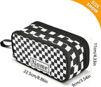 BOENLE Custom Black White Checkered Pattern Pencil Case Box Boys Girls - Image 6