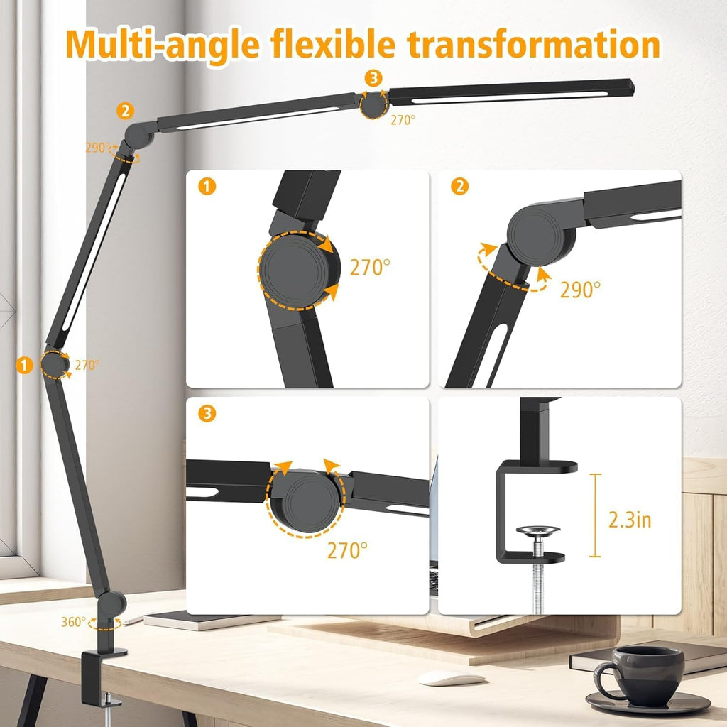 ailbton bright led desk lamp with clamp,eye caring on a desk or shelf