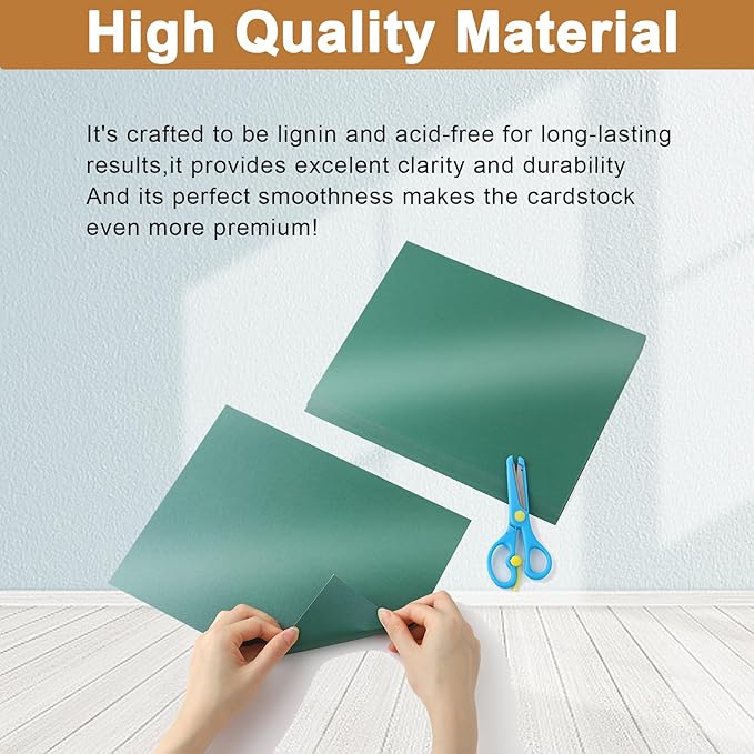 Silunkia 100 Sheets Christmas Green Shimmer Cardstock 8.5 x 11 Craft Paper - Image 4