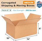Medium Moving & Shipping Boxes 14 x 10 x 6 inches - Image 2