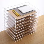 SANRUI Stackable Paper Tray, Acrylic File Organizer, Paper Tray Organizer - Image 3