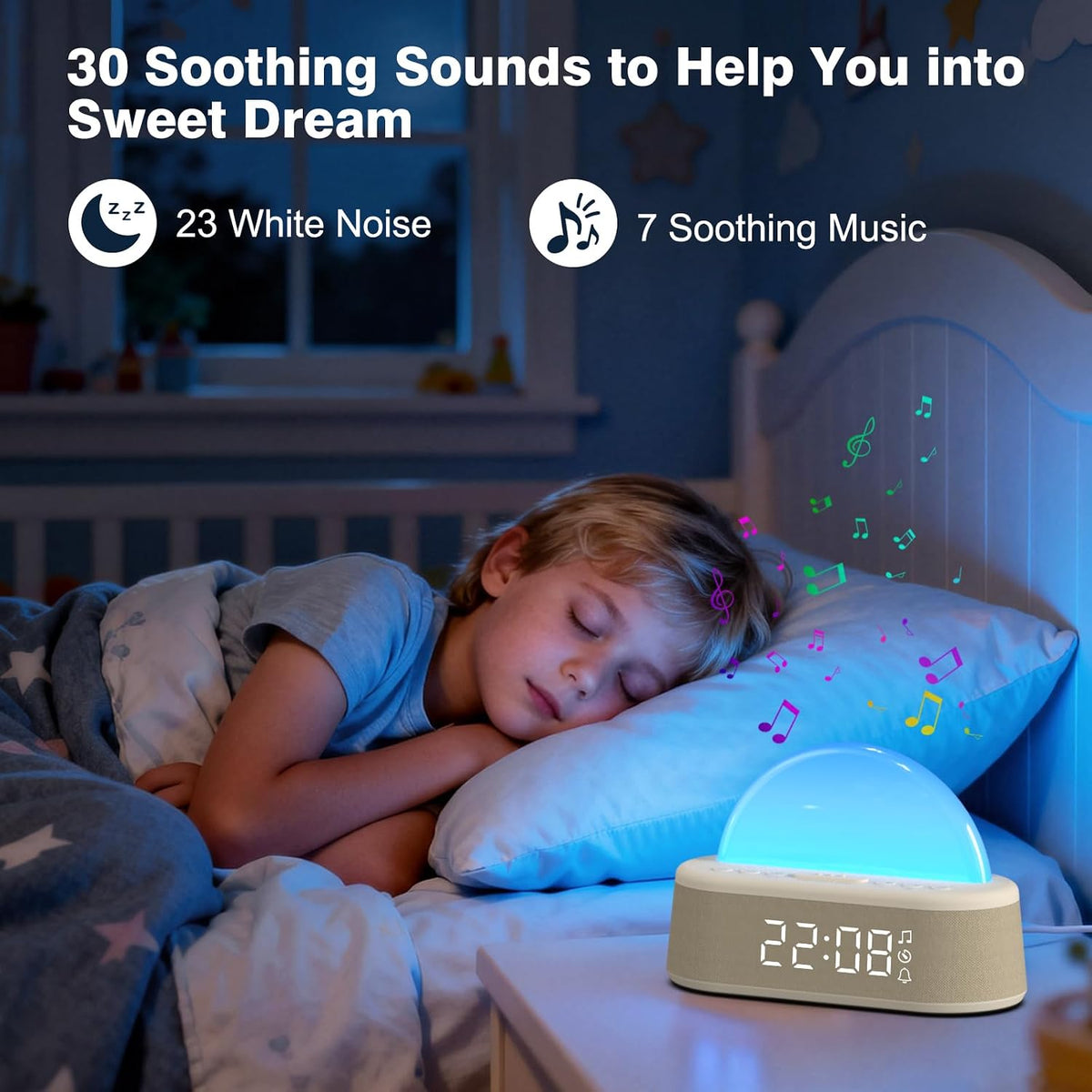 wake up light sunrise alarm clock, digital alarm showing dimensions
