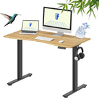 FLEXISPOT EN1 Bamboo Standing Desk, 48 x 24 Inches Whole-Piece Electric Height by FlexiSpot