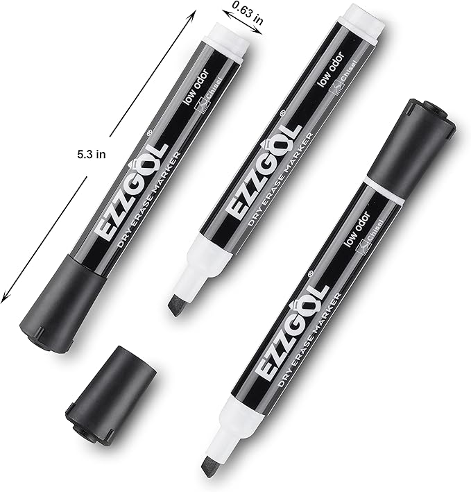 Ezzgol Dry Erase Markers Bulk, 72 Pack Black Low Odor Whiteboard Markers - Image 4
