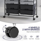 Rolling Storage Cart with 12 Drawers, Wooden Tabletop Utility Cart - Image 4