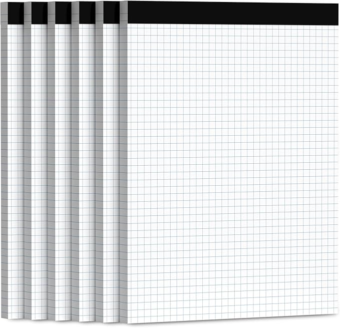 Aidunmis Graph Paper 8.5 x 11, 6 Pack, 4x4 Graph Ruled, Grid Paper 8-1/2 x 11 by Aidunmis