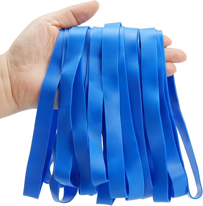 LotFancy Large Rubber Bands, Heavy Duty Blue Long Rubber Bands - Image 4