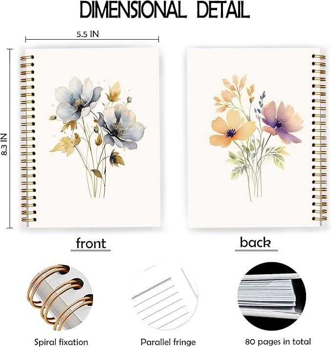 JWVK Vintage Wild Flower Botanical Plant Notebook 02, Rustic Spring Floral - Image 2