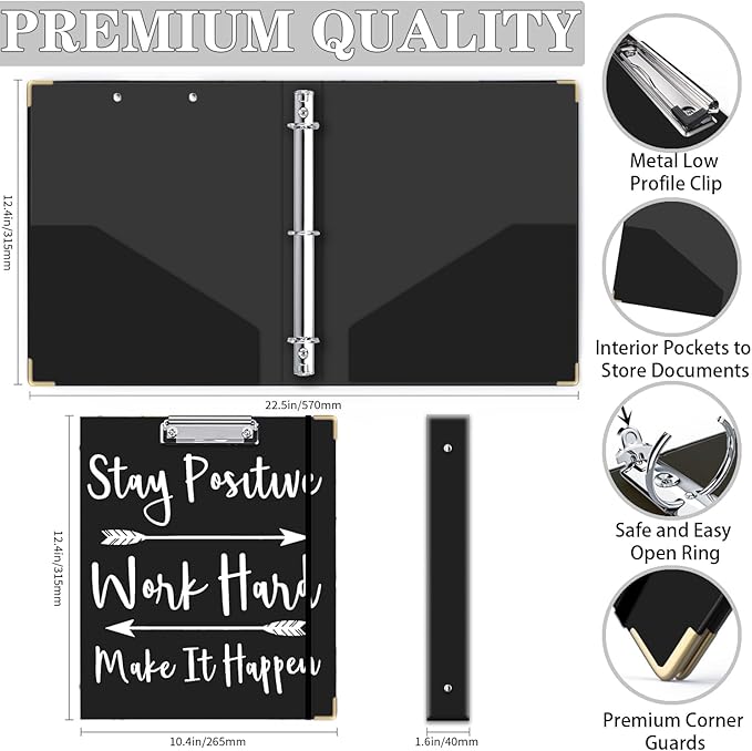 Lateefah 3 Ring Binder, 1 Inch Binder Organizer - Image 4
