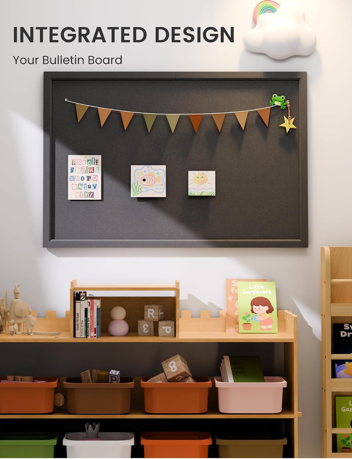 Fluxynara Framed Felt Bulletin Board, 35.4" x 23.6", Black