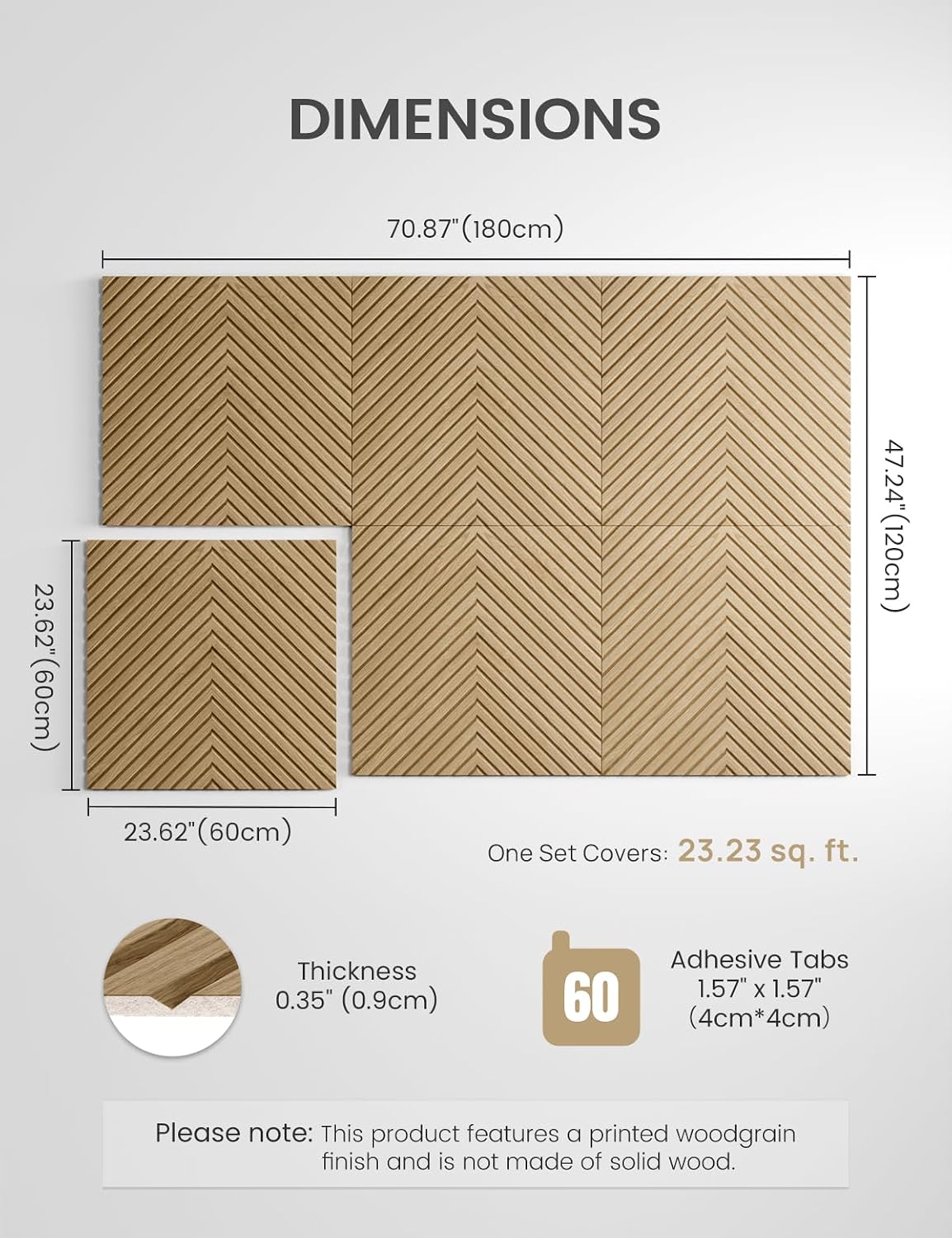 Fluxynara 6-Pack Large Felt Bulletin Board, Natural Oak Pyramid
