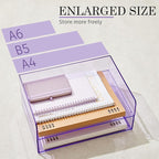 Harloon 4 Tier Acrylic Paper Tray 12.4 x 8.7 x 2.7 Inches Stackable Letter - Image 4