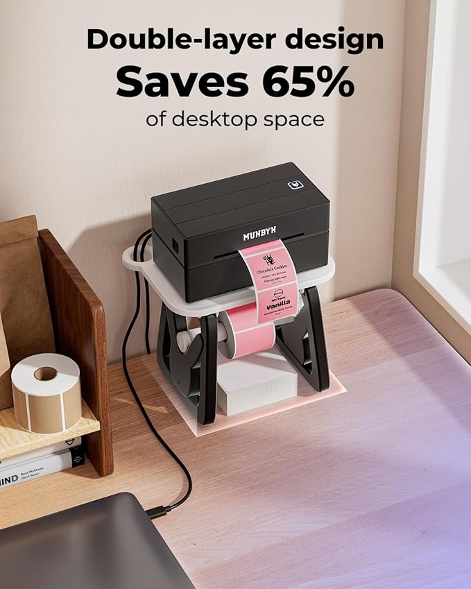 MUNBYN Label Holder for Rolls and Fanfold Labels, Thermal Sticker Holder for - Image 2