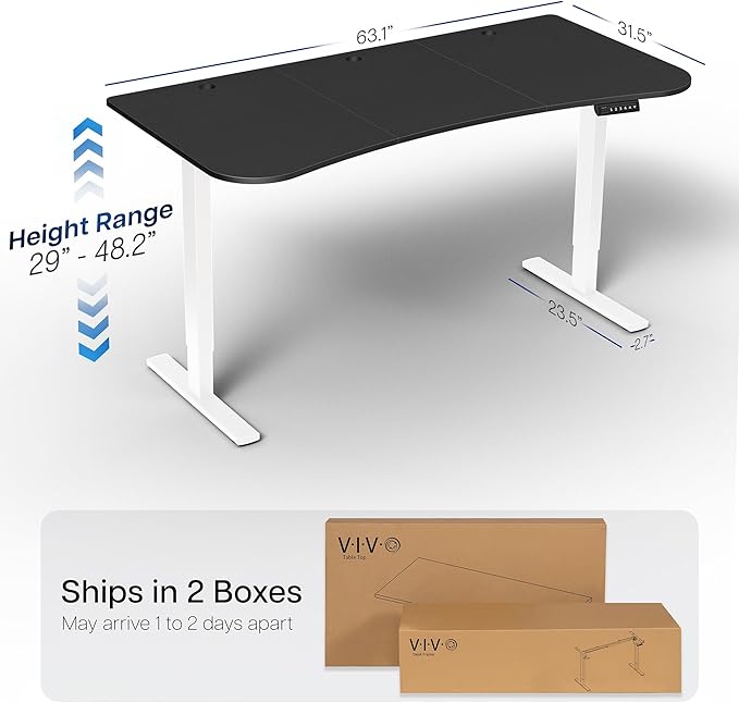 VIVO Electric 63 x 32 in Standing Desk, Memory Height Adjustment, 1B Series - Image 3