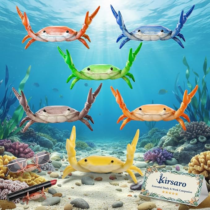 kirsaro 6PCS Desk Crab Pen Holder, Office Realistic Deskcrab Spoon Pencil Holder by Unknown