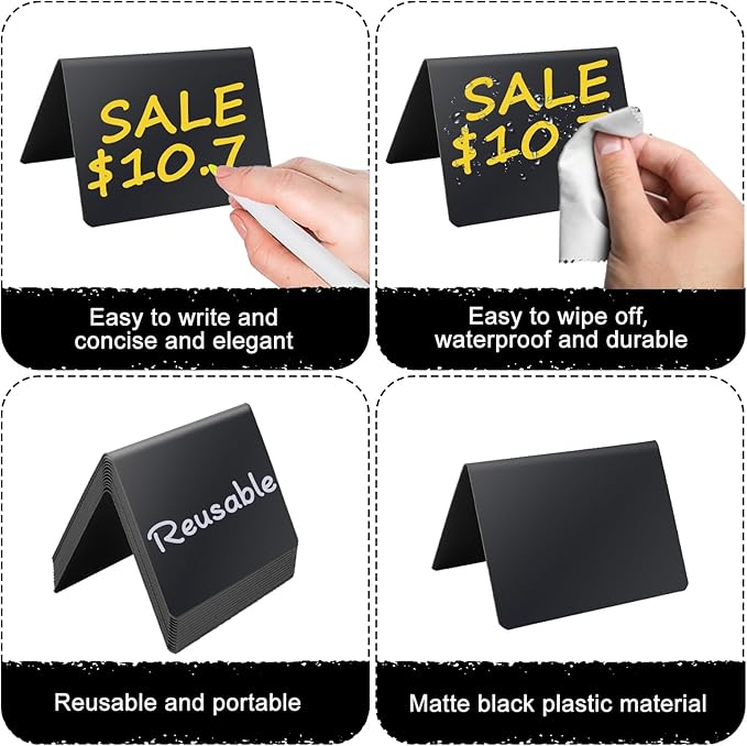 12PCS Mini Chalkboard Signs, Reusable Table Sign Chalk Board - Image 3