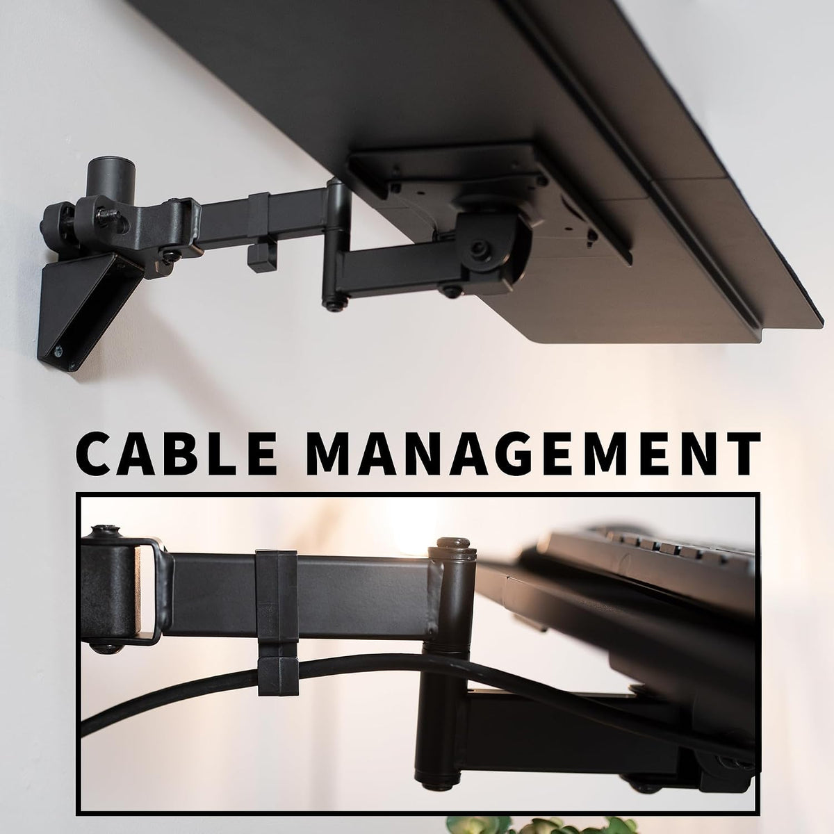 VIVO Black Pole Mounted 26 x 10 in Keyboard Tray, Mount-POLEKB