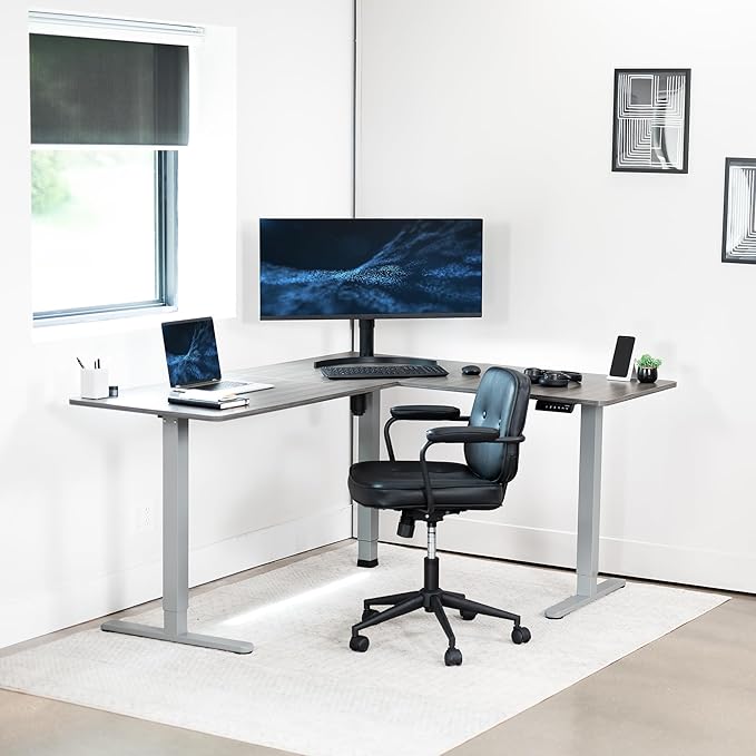 VIVO Electric Corner 63 x 55 inch L-Shaped Standing Desk, Memory Height - Image 7