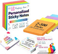 Personalized Sticky Notes Bulk 3-500 Pack – 3"x3" Custom Notepads Promotional by Custom