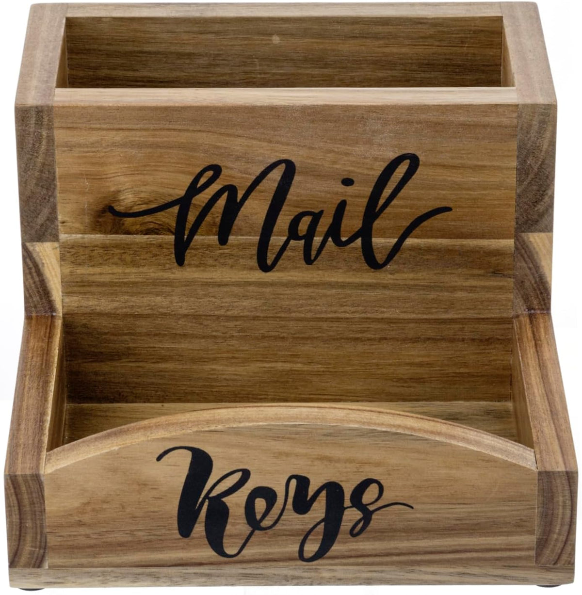 MyGift Premium Acacia Solid Wood Mail Holder and Key Organizer, Entryway Stor...