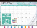 Forvencer Desk Calendar 2026-2027, 21 Months Calendar Apr 2026 to Dec 2027 | 17" x 12" Large 2026 Wall Calendar Monthly Planner with Plastic Cover for Home School Office