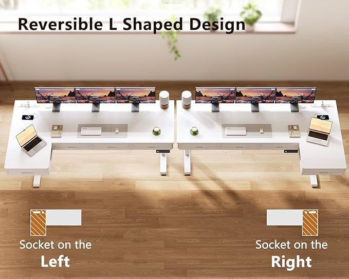 OffiGo L Shaped Electric Standing Desk - Image 6