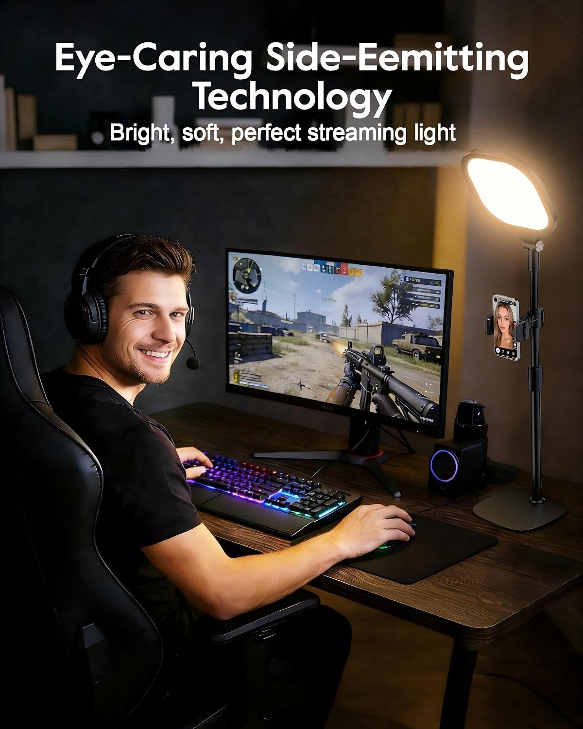 LitONES Video Conference Lighting for Zoom with Stand, 30 Modes, CRI>98