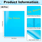 Harloon 40 Pcs Plastic Tax Return Folders 12 x 9 Inches 2 Pocket Folders Bulk - Image 3