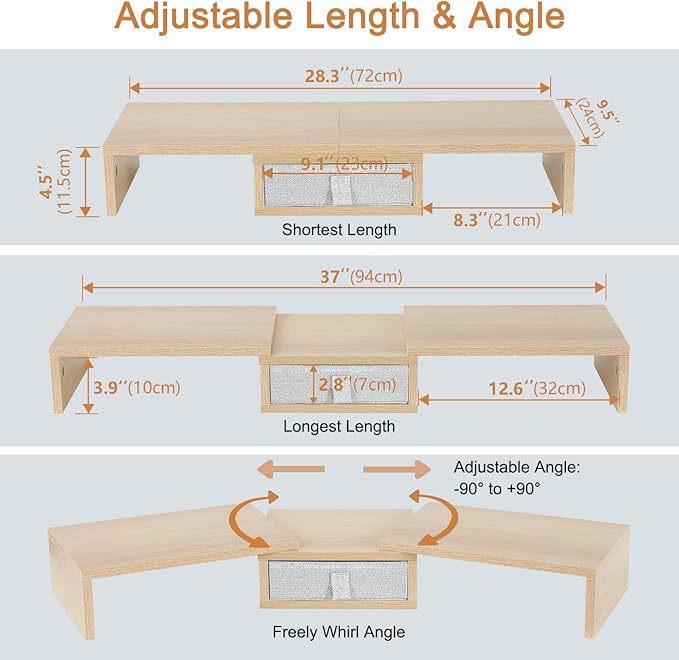 TEAMIX 3 Shelf Monitor Stand Riser - Image 5
