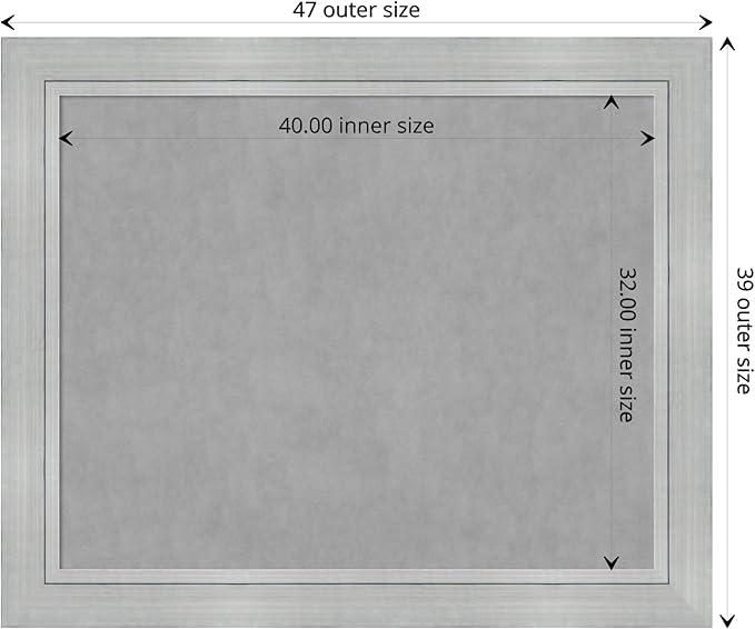 Amanti Art Silver Framed Magnetic Board 39x47 X-Large Vision Board - Image 4