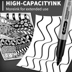 craftinova Black Permanent Markers Bulk Fine Point, Fine Tip Markers Set - Image 8