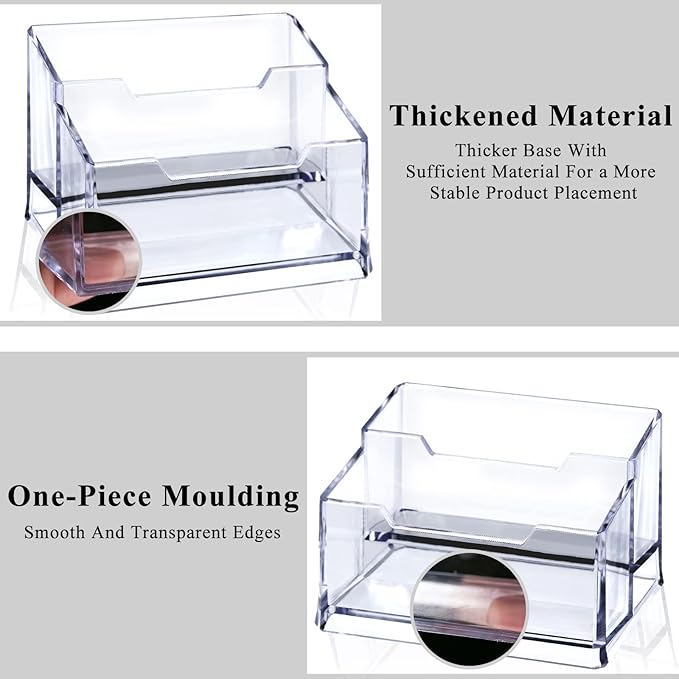 Clear Acrylic Business Card Holder, 2 Tier Premium Acrylic Clear Business Card - Image 4