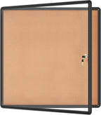 Mifuro 38"x38" Enclosed Bulletin Board, Lockable Weather-Resistant Aluminum