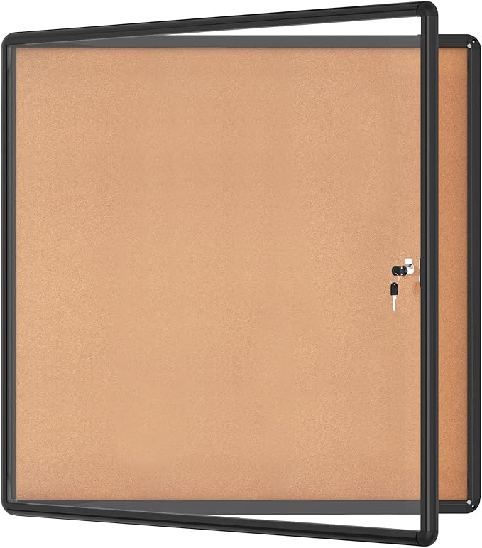 Mifuro 38"x38" Enclosed Bulletin Board, Lockable Weather-Resistant Aluminum by MifuroOfficeProduct