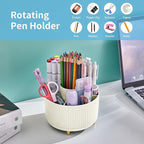 Marbrasse Desk Organizer, 360-Degree Rotating Pen Holder, 5-Compartment Pencil - Image 3