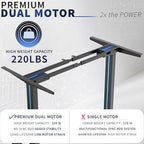 VIVO Heavy Duty Dual Motor Electric Sit Stand Desk Frame, 220 lbs Capacity up - Image 4