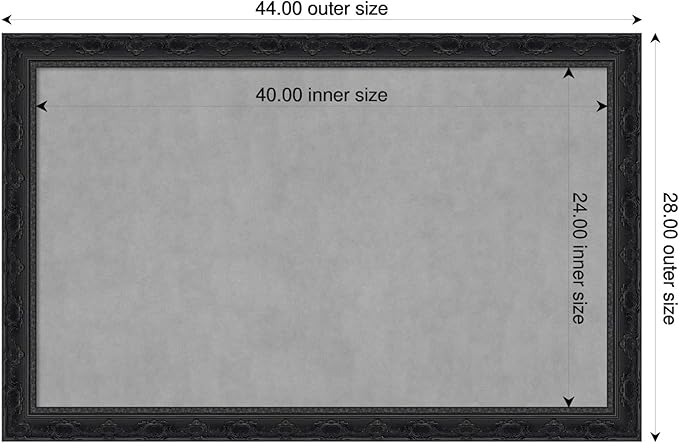 Amanti Art Black Framed Magnetic Board 28x44 Large Vision Board - Image 2
