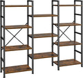 SUPERJARE Triple 4 Tier Bookshelf, Bookcase by SUPERJARE