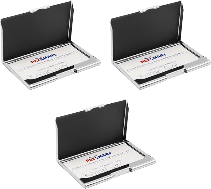 Stephanie Imports Set of 3 Slim & Minimalist Metal Business Card Holder Unisex - Image 3