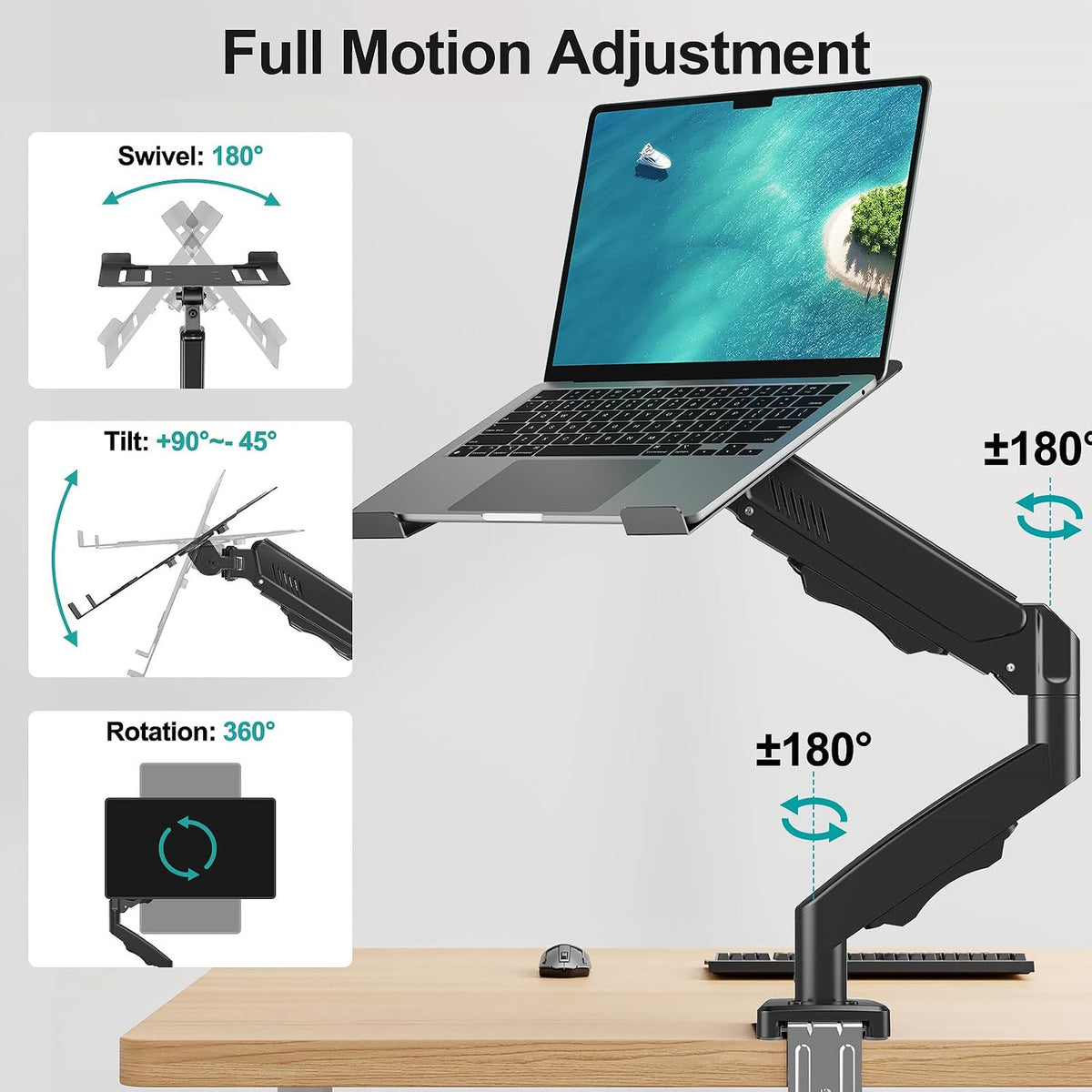 MOUNT PRO Laptop Arm Mount for Desk, Fits Max 17" Notebook and 32" ...