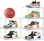 5 Pack Clear Stackable Shoe Organizer Box
