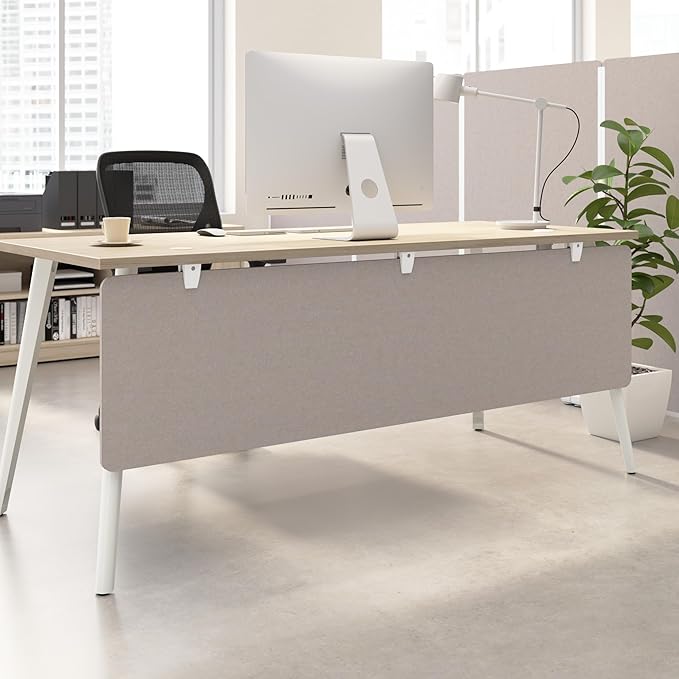 Bush Business Furniture 70W Desktop Privacy Screen in Warm Beige, Desk Mounted - Image 3